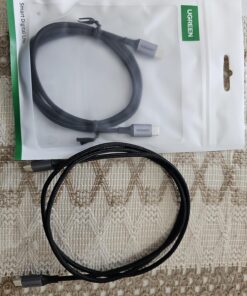 UGREEN USB C Charger Cable, 60W 2-Pack USB C Cable Nylon Braided for iPhone 15, Samsung Galaxy S23, Google Pixel 7, MacBook Air/Pro, Dell XPS, iPad Pro/Mini/Air, Switch, Steam Deck 3.3FT 37 81BV4kIefQL