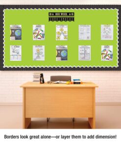 Carson Dellosa 36 Ft Scalloped Black and White Polka Dot Bulletin Board Borders, Classroom Borders for Bulletin Board, White Board, Cork Board, Locker, and Classroom Décor, Bulletin Board Trim Black & White Dots 24 81BWlDm9ZbL 1