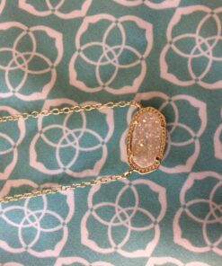 Kendra Scott Elisa Pendant Necklace for Women, Fashion Jewelry, 14k Gold-Plated GOLD - IRIDESCENT DRUSY 35 81BXRHKIdeL