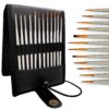 MyArtscape Miniature Paint Brushes with Holder, Set of 12 for Detail & Fine Point Painting - use with Acrylic, Watercolor, Oil, Gouache - for Pinstriping, Warhammer 40k & Lettering - Art Supplies Miniature Brushes With Holder 9 81BYMdrXYL 2