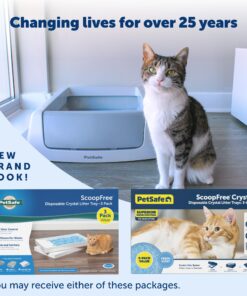 PetSafe ScoopFree Crystal Litter Tray Refills, Premium Blue Crystals, 3-Pack, Disposable Tray, Includes Leak Protection & Low Tracking Litter, Absorbs Odors On Contact 3 Trays 27 81BZ1fhfn9L 1