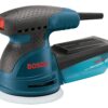 BOSCH ROS20VSK Palm Sander 2.5 Amp 5 in. Corded Variable Speed Random Orbital Sander/Polisher Kit with Dust Collector and Hard Carrying Case, Blue Sander with Case