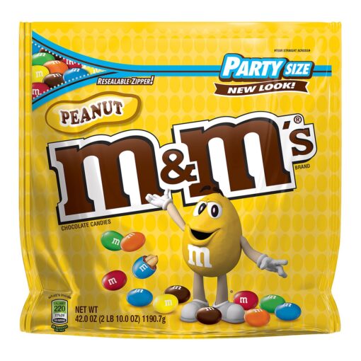 M&M'S Peanut Chocolate Candy Party Size 42 Ounce (Pack of 1) Bag