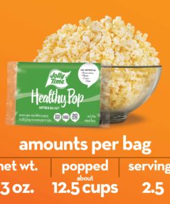 Jolly Time Premium Flavored Microwave Popcorn, Gluten Free, Gourmet Bulk Box, 24 Count (Healthy Pop - Butter & Sea Salt, 3 Ounce (Pack of 24)) 10 81BhHvUwtWL