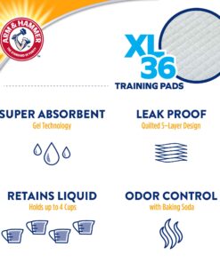 Arm & Hammer Large Pet Training and Puppy Pads 22.5-inch by 30-inch, 36-Count X-Large- 36 count 15 81BhXpnUu L