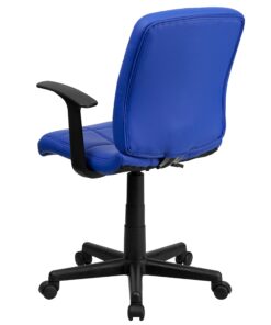 Flash Furniture Clayton Mid-Back Blue Quilted Vinyl Swivel Task Office Chair with Arms 26 81Bi0qNSgUL