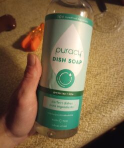 Puracy Dish Soap, Green Tea & Lime, Care for Your Dishes and Your Hands, 99.96% Plant-Based, Natural Liquid Dishwashing Detergent, Skin Friendly Sulfate-Free Kitchen Soap, 16 Fl Oz (Pack of 3) 16 Fl Oz (Pack of 3) 29 81BihmBO8L 3