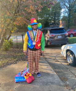 Men's Clown On The Town Costume, Blue/Red, One Size 25 81BjB6iKPBL