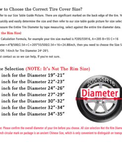 Moonet PVC Leather Spare Tire Wheel Cover for Car Truck SUV Camper Trailer Universal Fit RV JP FJ, R15 Black (for Overall Wheel Diameter 27-29 inch) 15 inch for Tire Diameter 27"-29" 29 81BjLCVx GL