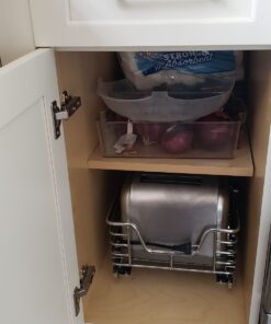 Household Essentials Glidez Chrome-Plated Steel 1-Tier Sliding Under Sink Cabinet Organizer, Chrome Single Tier 11.5" - Standard 26 81BjlcNdX1L