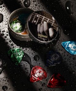 Donner Celluloid Guitar Picks 16 Pack with Tin Box includes Thin, Medium, Heavy & Extra Heavy Picks, for Acoustic Guitar Electric Guitar Ukulele 16 Pcs Picks Dazzle pattern 33 81BkRn4j24L 2