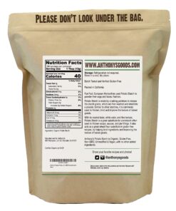 Anthony's Organic Potato Starch, Unmodified, 5 lb, Gluten Free & Non GMO, Resistant Starch 13 81BmDmvOfML