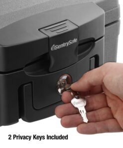 Sentry Safe Safe Box, Fireproof Waterproof, Lock Box, Black, Exterior: 14.3 in W x 13 in D x 6.1 in H 27 81BoB3iKKgL