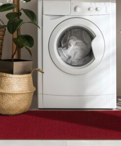 Machine Washable Modern Solid Design Non-Slip Rubberback 3x12 Traditional Runner Rug for Hallway, Kitchen, Bedroom, Living Room, 2'7" x 12', Red Solid Red Runner - 2'7" x 12' 39 81BoJSTWtOL