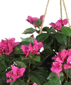 Alternative view of Nearly Natural Bougainvillea Basket Silk 1 Artificial Hanging Plant, 32 x 32 x 24, Green, Pink