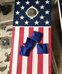GoSports Flag Series Wood Cornhole Sets – Choose American Flag or State Flags – Includes Two Regulation Size 4 ft x 2 ft Boards, 8 Bean Bags, Carrying Case and Rules America 48 81BrbQAWK6L