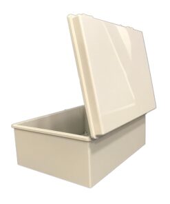 BUD Industries NBB-15247 Style B Plastic Outdoor NEMA Box with Solid Door 15.68" L x 11.73" W x 6.3" H, Gray 12 81BsAMJmOHL