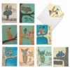 The Best Card Company - 10 Blank Note Cards for Kids (4 x 5.12 Inch) - Cute Assorted Boxed Notecards, Fun Child Cards - Life's A Hoot M6630OCB 14 81BsOfeXB8L