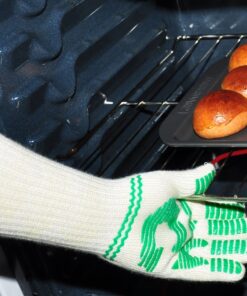 G & F 1683-1 Dupont Nomex & Kevlar Heat Resistant Gloves, 13-Inch Extra Long Cuff Oven Gloves, BBQ Gloves, Large, 1 Piece Extended Cuff (13.5") 9 81Bsn3ZpT5L