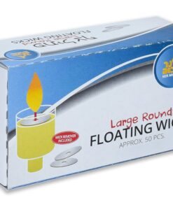 Round Floating Wicks - 50 Count (Approx.), Large Cotton Wicks and Cork Disc Holders for Oil Cups - Bonus Wick Removal Tweezers - by Ner Mitzvah 1 16 81ByyGnpkTL