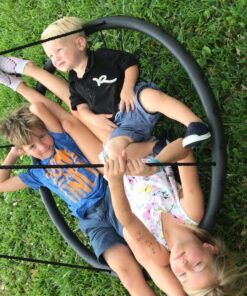 Sorbus Saucer Tree Swing- Kids Outdoor Disc Round Swing - 40" Heavy Duty 220lbs Seat- Easy Install Flying Saucer Web Circle Swing- Perfect for Gift,Playground, Birthday, Xmas, IndoorOutdoor Tire Swing Net Seat 40 Inch 41 81BzqwpF17L