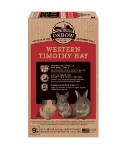 Oxbow Animal Health Western Timothy Hay - All Natural Hay for Rabbits, Guinea Pigs, Chinchillas, Hamsters & Gerbils-Veterinarian Recommended- Digestive & Dental Health- Grown in the USA- 9lb. 9 Pound (Pack of 1) 29 81C RyLvCL