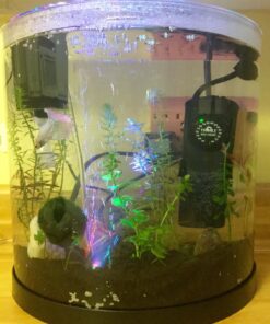 Tetra ColorFusion Starter aquarium Kit 3 Gallons, Half-Moon Shape, With Bubbler And Color-Changing Light Disc 58 81C0D2phmFL