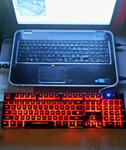 Rii RK100 3 Colors LED Backlit Mechanical Feeling USB Wired Multimedia Gaming Keyboard, Office Keyboard for Working or Primer Gaming,Office Device 51 81C0IaiboL