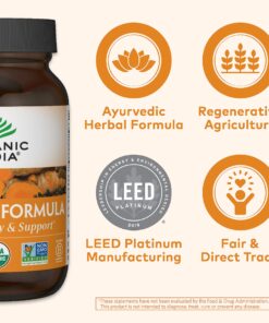 ORGANIC INDIA Turmeric Curcumin Herbal Supplement - Joint Mobility & Immune System Support, Healthy Inflammatory Response, Whole Root Supplement, Organic Trikatu, USDA Certified Organic - 90 Capsules 90 Count (Pack of 1) 14 81C3NrKJy1L