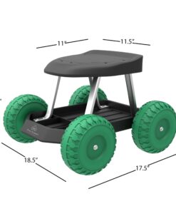 Pure Garden 82-VY021 Garden Cart Scooter with Seat, 17.5x19, Midnight 20 81C3oIHoRKL