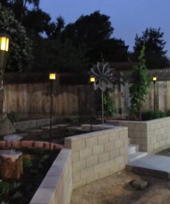 Newhouse Lighting FLTORCH4-B Solar-Powered Flickering Flame Outdoor Island Torches, 4-Pack, Dark Chocolate,Black 26 81C3qJo1sL