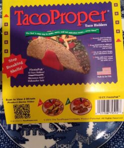 TacoProper Proper Fiesta Pak, Set of 12 Taco Holders, 1.75 x 1-Inch, 12-Pack, Multicolored 40 81C51ZMrKjL