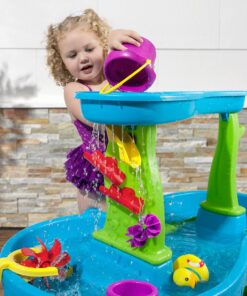 Step2 Rain Showers Splash Pond Toddler Water Table, Outdoor Kids Water Sensory Table, Ages 1.5+ Years Old, 13 Piece Water Toy Accessories, Blue & Green Without Umbrella PlaySet 29 81C5EGapXIL 2