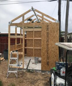 EZBUILDER 70187 Peak Style Shed Instant Framing Kit, 7'x8', Brown 52 81C72NstcL