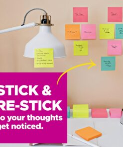 Post-it Super Sticky Recycled Notes, 3x3 in, 24 Pads, 2x the Sticking Power, Poptimistic, Bright Colors, 30% Recycled Paper (654-24SST-CP) 25 81C752ub1RL 2