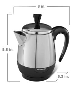 Farberware 2-4-Cup Electric Percolator coffee maker, Stainless Steel, Automatic Warm Function, FCP240 4 Cup 27 81C7kLVxiL