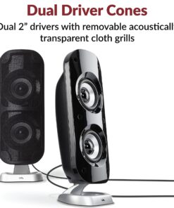 Cyber Acoustics CA-3810 2.1 Multimedia Speaker System with Subwoofer, 80 Watts Peak Power, Strong Bass, Perfect for Music, Movies, and Games 13 81C7rsZKIOL
