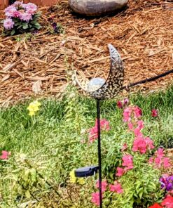 HOMEIMPRO Moon Solar Garden Lights Outdoor Stakes, Waterproof Crackle Glass Metal Decorative Lights for Lawn, Patio Accessories, Yard Decor, Christmas Gift (Bronze) 37 81C8HkNrKFL