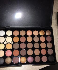 LandFox Cosmetic Matte Eyeshadow Cream Makeup Palette Shimmer Set 40 Color+ Brush Set+Fishtail Bottom Brush (A) 39 81C9IajbTcL