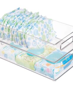 iDesign Plastic Portable Deep Storage Bin with Handles for Organizing Refrigerator, Freezer, Pantry, BPA-Free,8" x 4" x 14.5", Clear 1 Pack 26 81C9jvzLnrL