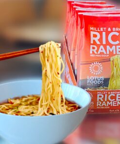 Lotus Foods Bulk Food Organic Millet & Brown Rice Ramen Noodles with Red Miso Soup, Gluten-Free Easy to Cook & Healthy Japanese Noodles with Instant Gourmet Broth, 2.8 Oz (Pack of 10) 2.8 Ounce (Pack of 10) 28 81CAlg2t7pL 1
