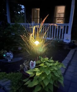 HOMEIMPRO Moon Solar Garden Lights Outdoor Stakes, Waterproof Crackle Glass Metal Decorative Lights for Lawn, Patio Accessories, Yard Decor, Christmas Gift (Bronze) 34 81CBi55AZvL