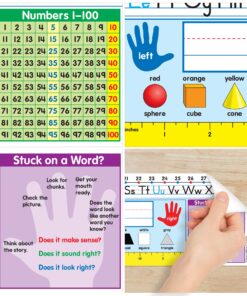Carson Dellosa 30-Piece 17 1/2” x 4” Quick Stick Traditional Manuscript Name Tags for Classroom, Adhesive Name Plates for Student Desks, Classroom Name Tags With Ruler, Shapes, Numbers, and Alphabet 18 81CC8Ec8OWL