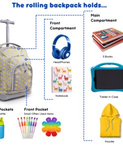 J World New York Kids' Lollipop Rolling Backpack & Lunch Bag Set, Candy Buttons, One Size 10 81CC8ewKmiL