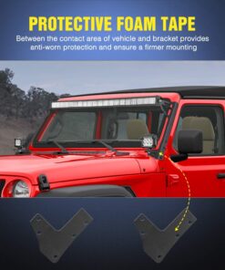 Nilight Windshield Frame Mounting Bracket for 52” LED Light Bar and Pod Light on Wrangler JK 2007-2017, 2 Years Warranty For 2007-2018 JK 24 81CCIuZqEL