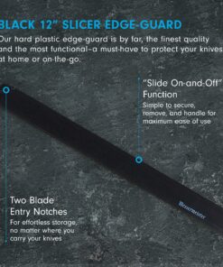 Alternative view of Messermeister 12” Slicer Edge-Guard, Black - Fashionable & Functional Knife Protector for Carving & Slim-Blade Knives - 2 Blade Entry Notches - 12.5” x 0.9375” 12.5” x 1.25"