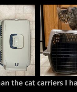 Petmate Two-Door Small Dog Kennel & Cat Kennel (Top Loading or Front Loading Pet Carrier, Made with Recycled Materials, 24 inches in Length) For Pets up to 15 Pounds, Made in USA 24.0"L x 14.5"W x 17.0"H TAN 53 81CESCtZ6UL 1