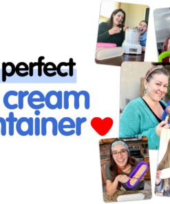 SUMO Ice Cream Containers with Lids for Homemade Ice Cream - Set of 2 Tubs - 1.5 Quart or 3 Pints per Container, Reusable Ice Cream Containers for Freezer Storage, Blue 21 81COZpWhbTL