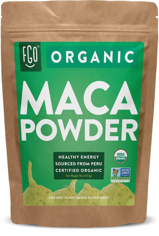 FGO Organic Peruvian Maca Root Powder, Raw from Peru, 16oz (Pack of 1) 1 Pound (Pack of 1)