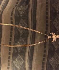 Mens Gold Tone Iced Out Bull Small Pendant with 5Mm 24", No Color, Size No Size 44 81CPNfgJ3NL
